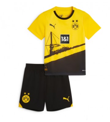 Borussia Dortmund Hjemmebanesæt Børn 2023-24 Kort ærmer (+ korte bukser)